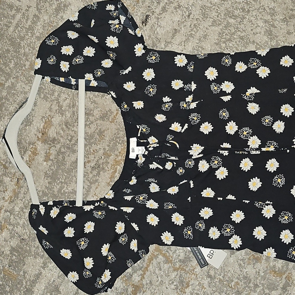 Bp Ditsy Floral Tie Front Minidress Medium - Picture 10 of 12